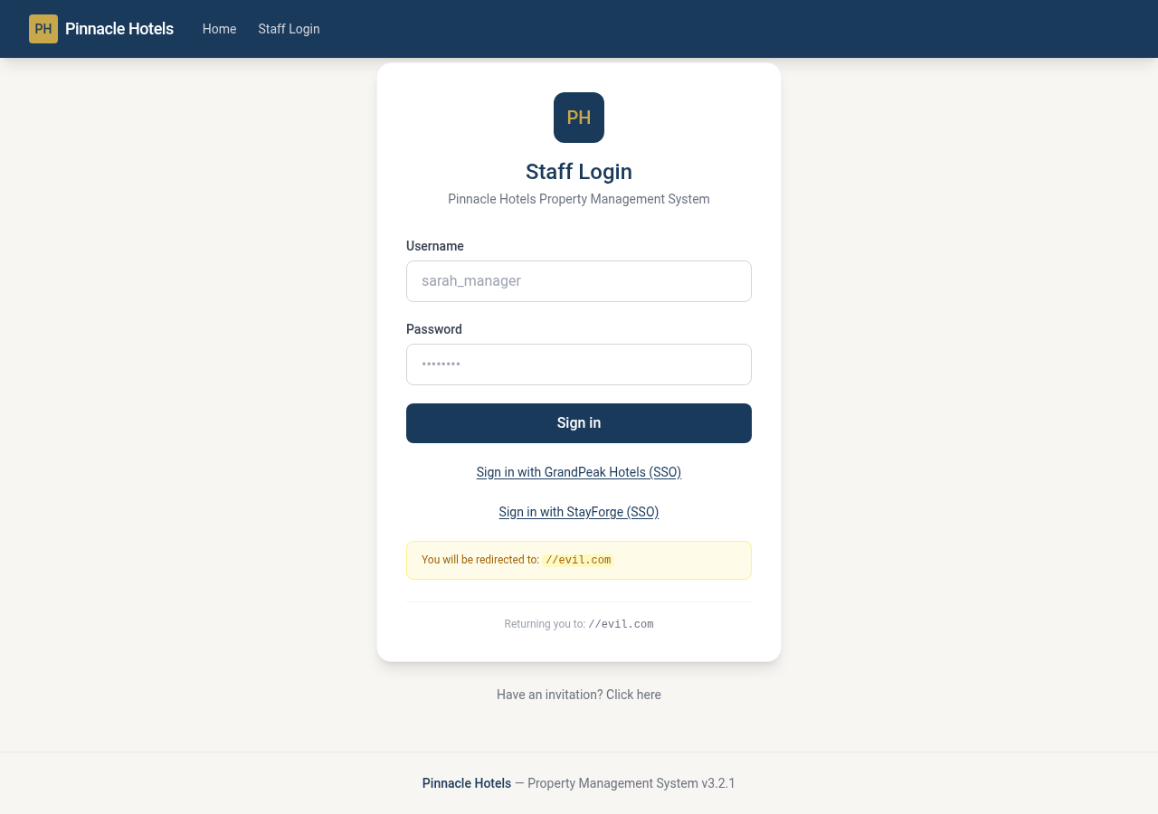 Open redirect exploit — token leaked in URL to external domain